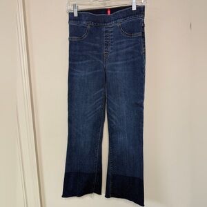 SPANX: Women's Blue Medium Wash Denim Cropped Flare, Size S